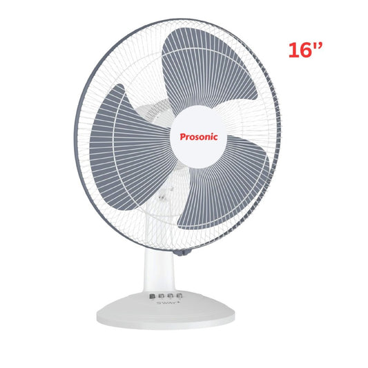 Prosonic, Table Fan 16', Powerful Motor, 3 Speeds Quiet Operation, 40W Oscillation