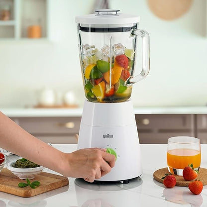 Braun, Blender 3 In 1, 500W, 1.75L, Glass Jug, 2 Speeds, Jb0153Wh