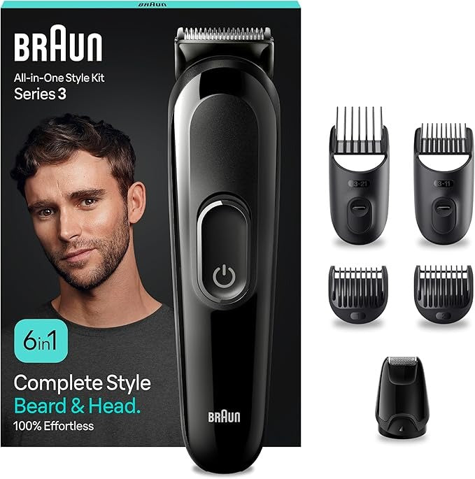 Braun, 6-In-1 Multigroom, Beard Trimmer, Hair Trimmer For Face Waterproof