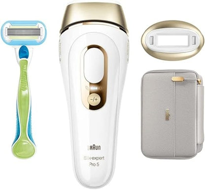 Braun, Silk-Expert Pro 5 Pl5054 Ipl With 2 Extras Venus Razor, Soft Pouch 400.000 Flashes