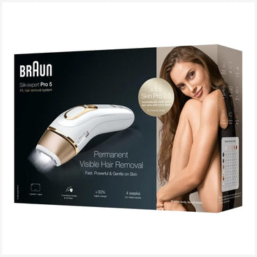 Braun, Silk-Expert Pro 5 Pl5054 Ipl With 2 Extras Venus Razor, Soft Pouch 400.000 Flashes