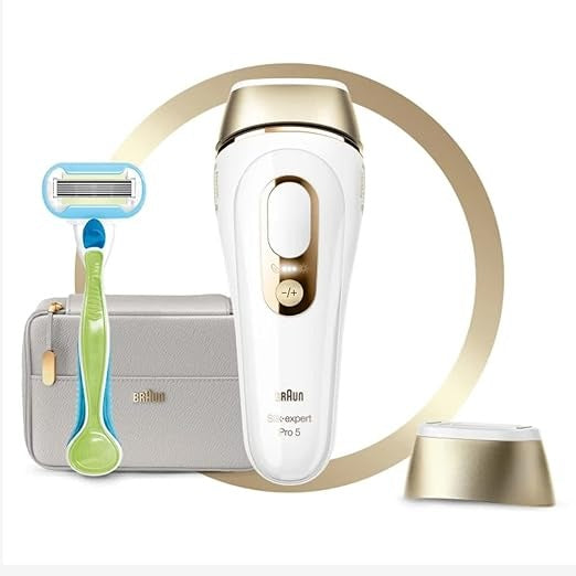 Braun, Silk-Expert Pro 5 Pl5054 Ipl With 2 Extras Venus Razor, Soft Pouch 400.000 Flashes