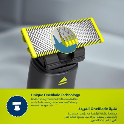 Philips, OneBlade Trim, Edge & Shave Any Length | 2 Stubble Combs, Dual-Sided Blade