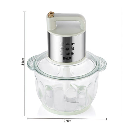 RAF, R-7734 Food Chopper,500W, 5L, 360 Degree, Sharp Blades, Glass Jar