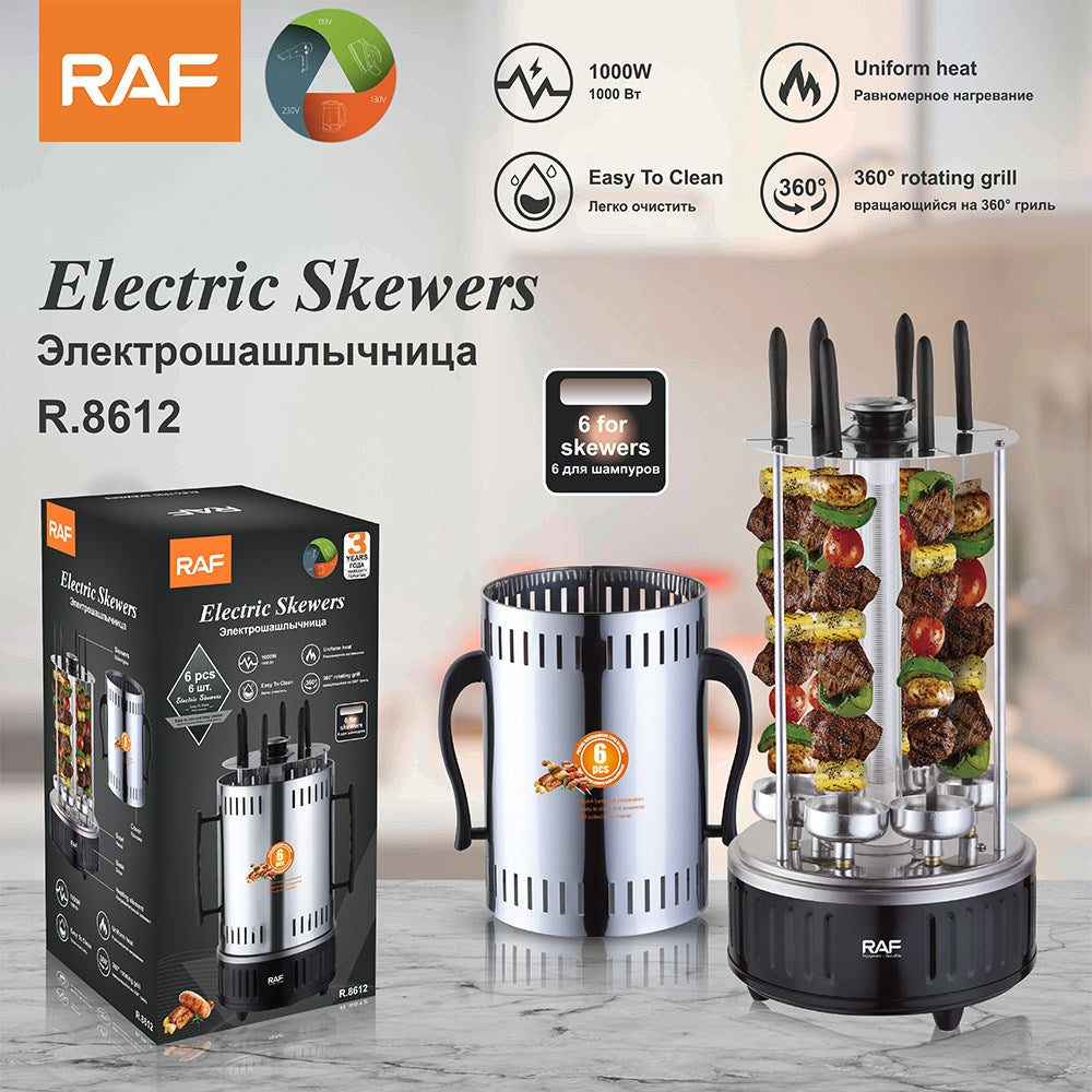 Raf, Electric Skewers R-8619 1000W, 360Degree Roating Grill