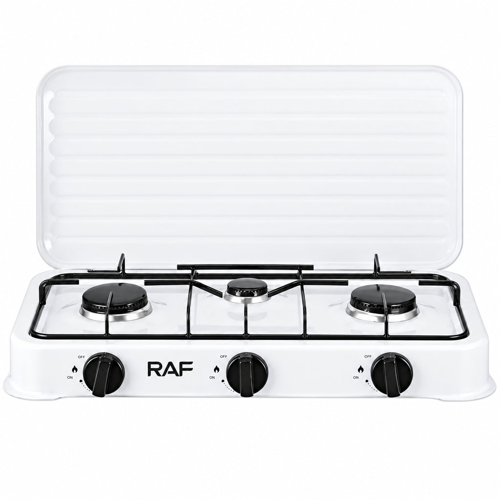 RAF, R8505AB Gas Cooktop, 3 Burner Gas Stove with lid