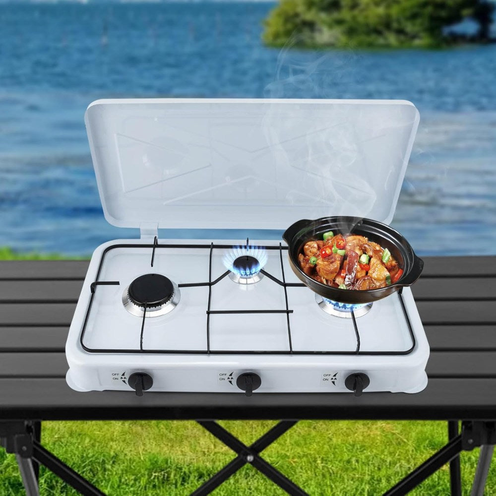 RAF, R8505AB Gas Cooktop, 3 Burner Gas Stove with lid