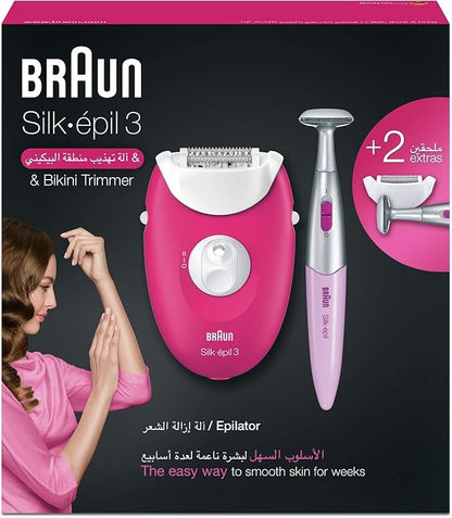 Braun, Silk-Epil 3, Bikini Trimmer With 2 Extra Shaing Tools