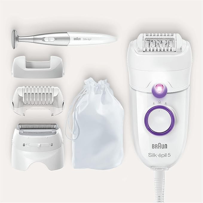 Braun, Silk-?pil 5, SE 5-825 Power Epilator with Electric Razor Head and Bikini Trimmer, Wired