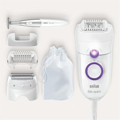 Braun, Silk-?pil 5, SE 5-825 Power Epilator with Electric Razor Head and Bikini Trimmer, Wired
