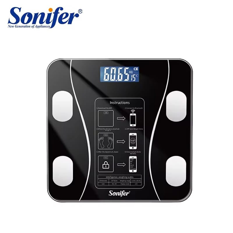 Sonifer, Sf-1914 Led Display Electronic Floor Scale Up To 180Kg Digital Glass