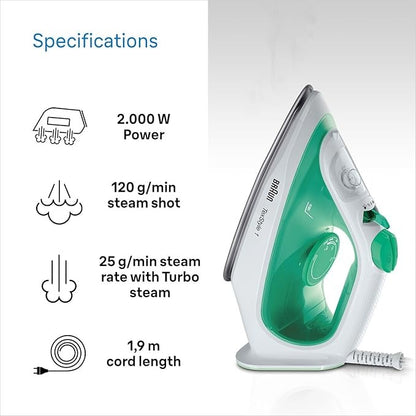Braun, Texstyle 1, Steam Iron, 2000W, 120G/Min