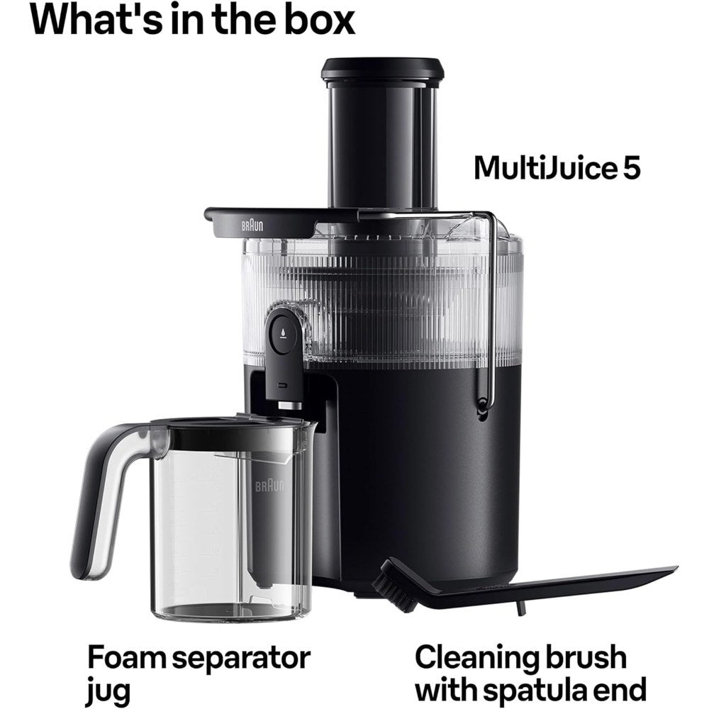 Braun, Multijuice 5 Sj5000, Centrifugal Juicer With Coldxtract Technology, 75Mm Feed Opening, 1.5L Juice Container