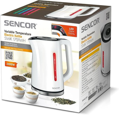 Sencor, Electric Kettle - 1.7 Liter,2400W Digital Temp