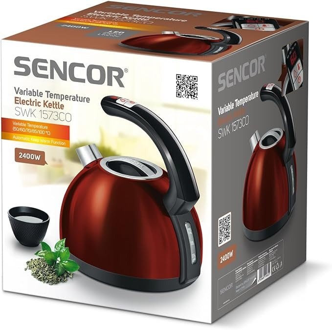 Sencor, Electric Kettle, 1.5 Liter, Anti Bacteria, 2400 Watts, Brown