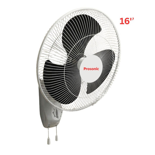 Prosonic, Wall Fan 16', Powerful Motor, 3 Speeds Quiet Operation, 40W Oscillation