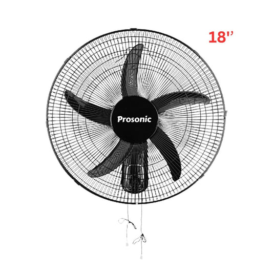 Prosonic, Wall Fan 18', Powerful Motor, 3 Speeds Quiet Operation, 70W Oscillation