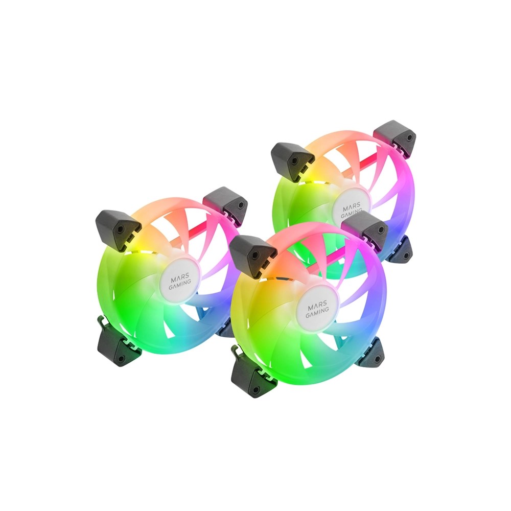 Mars, Gaming Mf-3Ar, 3In1 120Mm Argb Frameless Reverse Blades Fan Kit, Fdb Bearings, Full Ring Illumination, Argb Mb And Controllers Compatible, Available in Different Colors