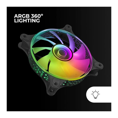 Mars, Gaming Mf-3D 12Cm Fan, Infinite Mirror Argb, 12Cm Pwm Fan, Total Connection System, Available in Different Colors