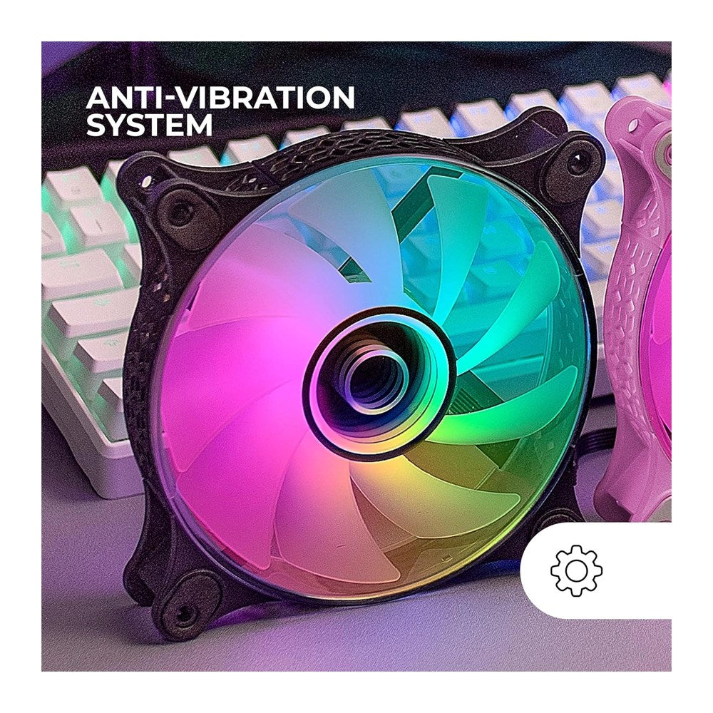 Mars, Gaming Mf-3D 12Cm Fan, Infinite Mirror Argb, 12Cm Pwm Fan, Total Connection System, Available in Different Colors