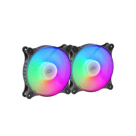 Mars, Gaming Mfduo 12Cm 2Xfan Kit, Frgb, Fdb Bearing, Ultra-Silent, 3Pin+4Pin, Available in Different Colors