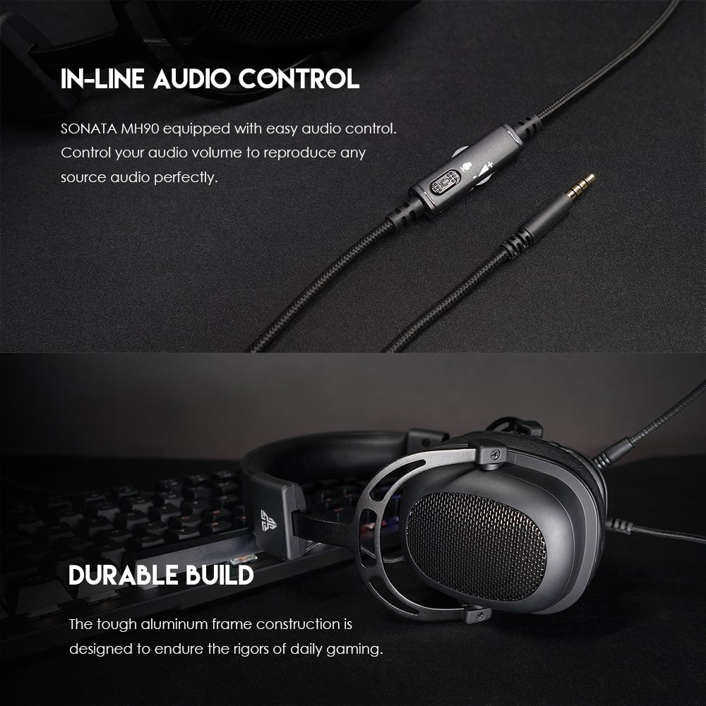 Fantech, Mh90 Sonata Gaming Headset, Detachable Microphone, Crystal-Clear & Powerful Sound