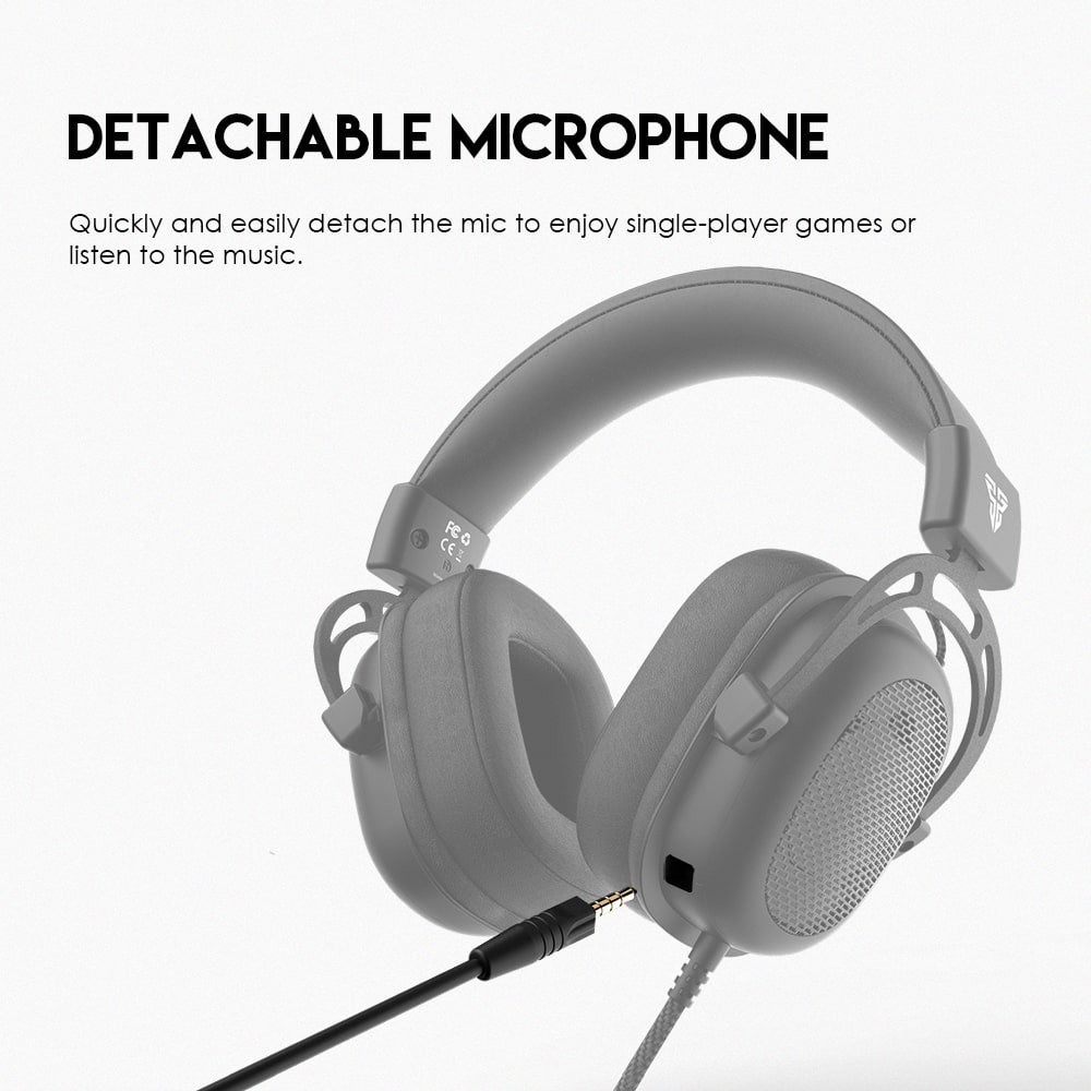 Fantech, Mh90 Sonata Gaming Headset, Detachable Microphone, Crystal-Clear & Powerful Sound