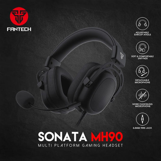Fantech, Mh90 Sonata Gaming Headset, Detachable Microphone, Crystal-Clear & Powerful Sound