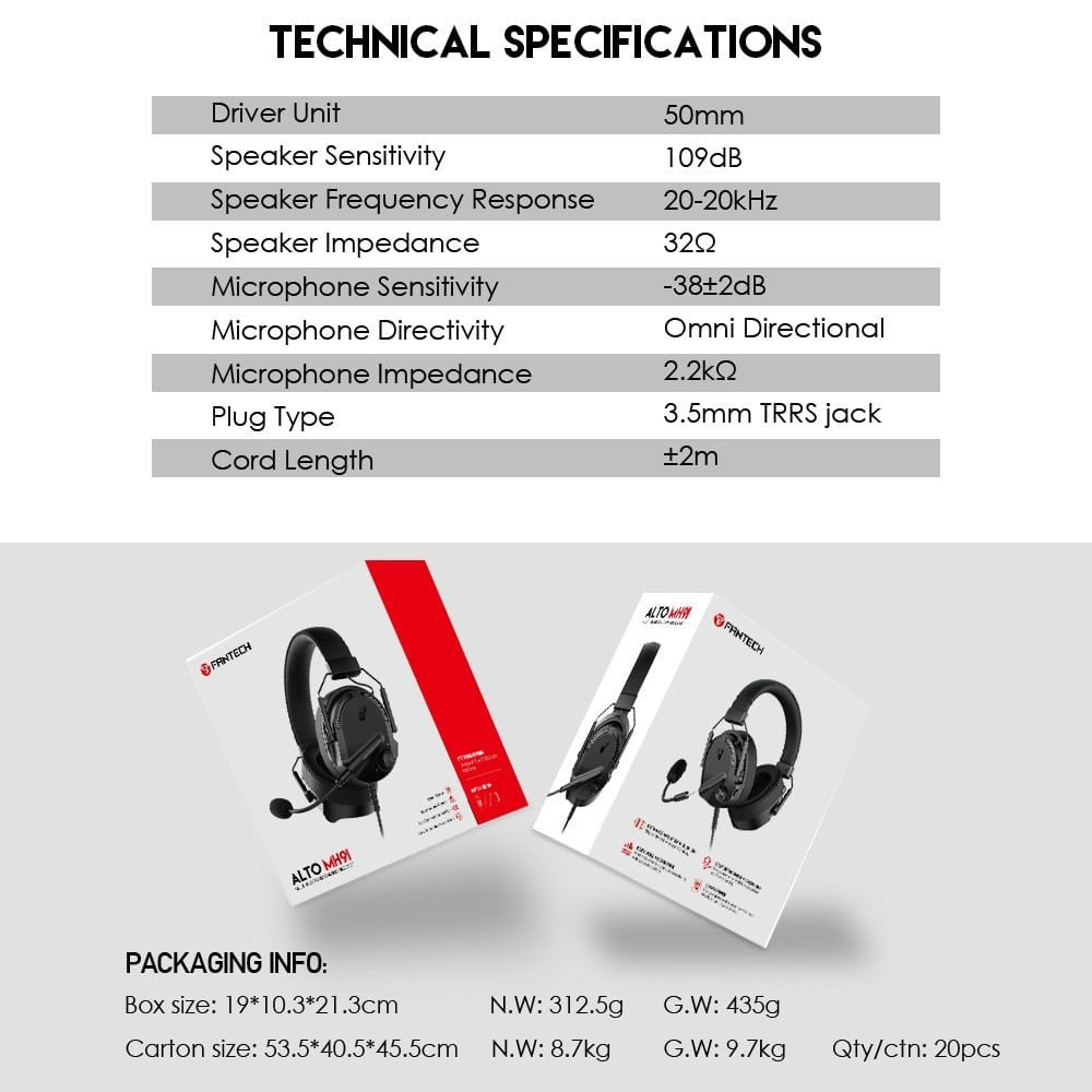 Fantech, Mh91 Alto, Extra Comfortable, Multiplatform Gaming Headset