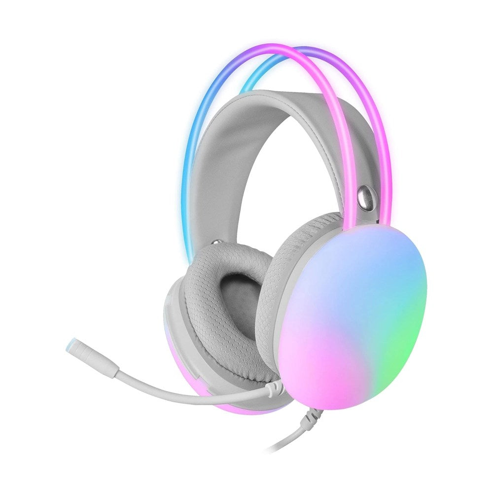 Mars, Gaming Mh-Glow Full Chroma 360 Headphones+Mic, Ultra-Light, Pc/Ps4/Ps5/Xbox, Pink