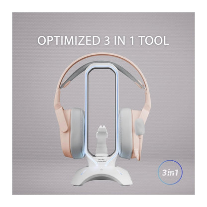 Mars, Gaming Mhhpro 3In1 Control Rgb Headset Holder +Mouse Bungee +2Xusb3.0 White