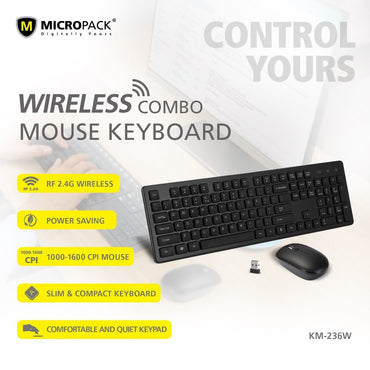 Micropack, Km-236W Ifree Pro Elegant Wireless Combo Keyboard & Mouse