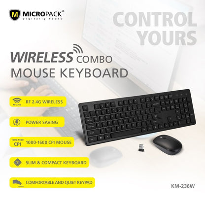 Micropack, Km-236W Ifree Pro Elegant Wireless Combo Keyboard & Mouse