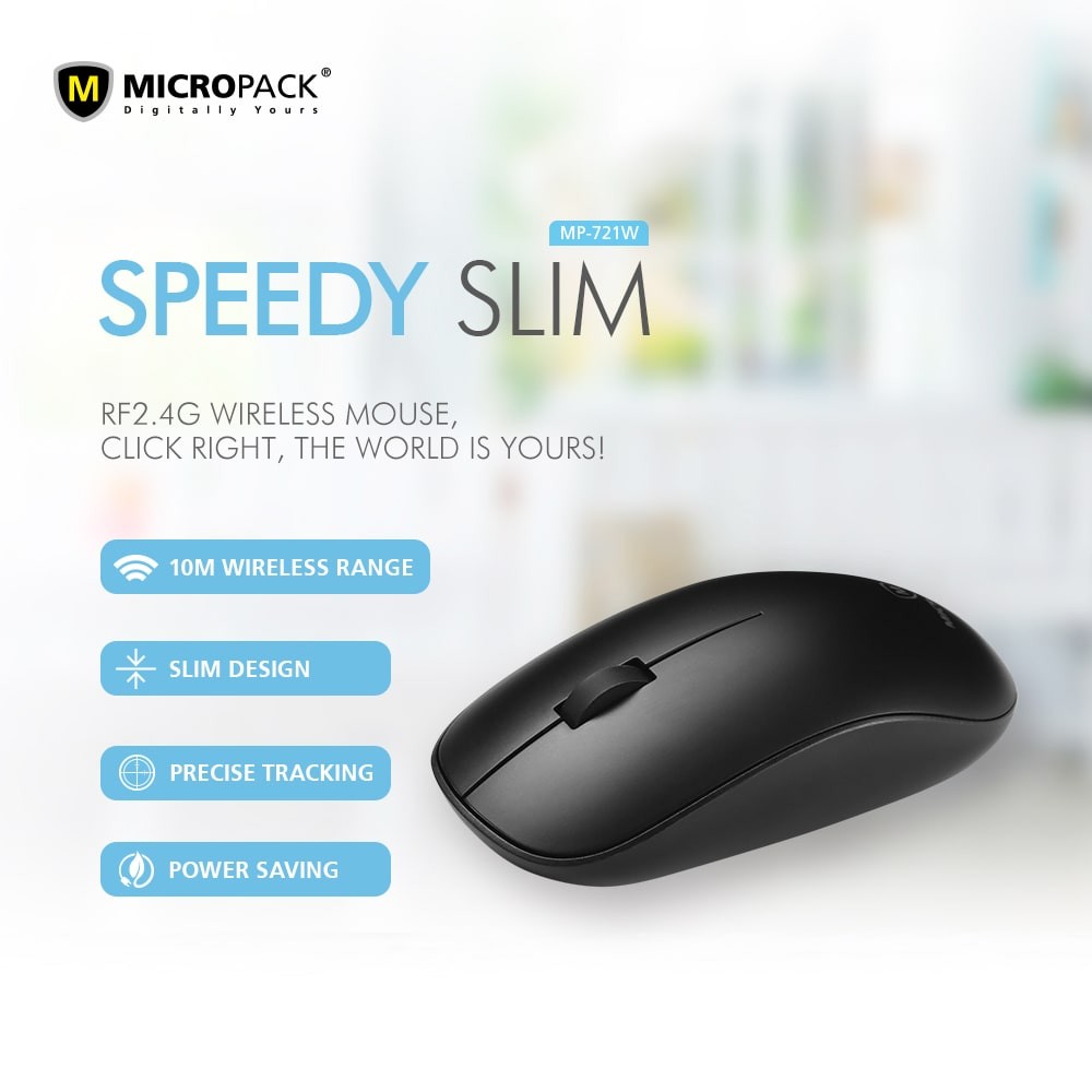 Micropack, M-721W Speedy Slim Wireless Office Mouse