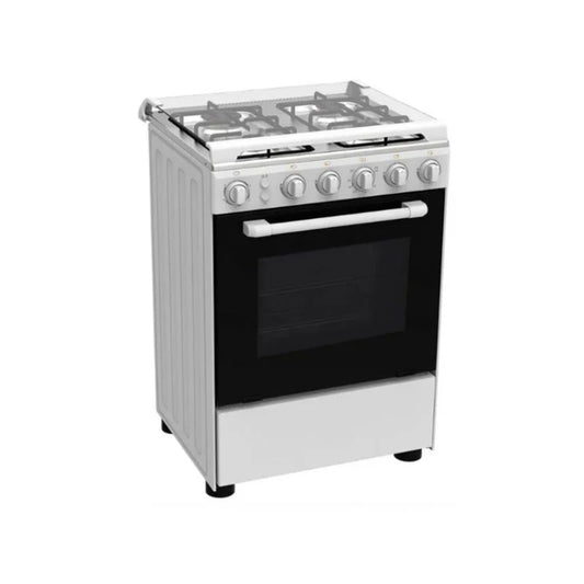 Midea Gas Cooker 60x60cm [White Body – Stainless Steel Top], MID-BMG4G057