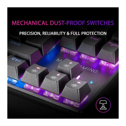 Mars, Gaming Mk80 Mechanical Tkl Keyboard, Frgb Chroma, Anti-Dust Red, Us, Available in Different Colors