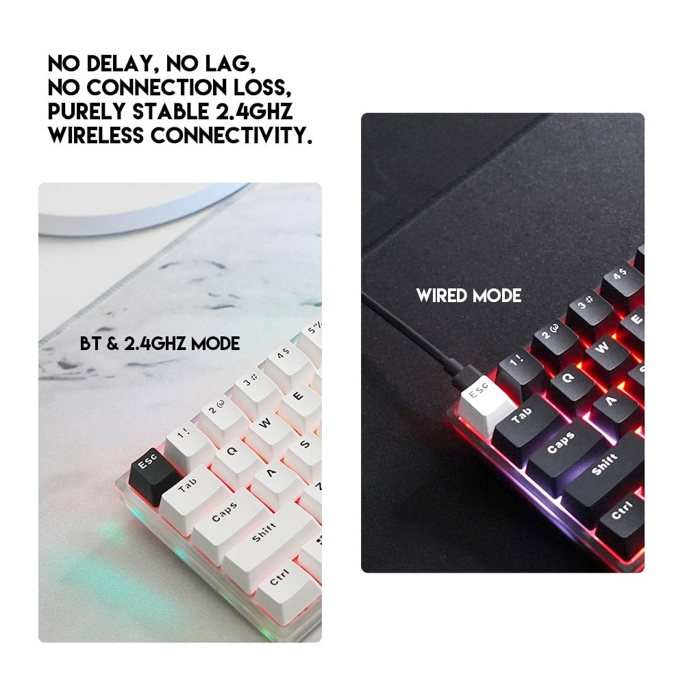 Fantech, Mk857 Maxfit61 Rgb Bluetooth, Wireless And Wired Mechanical Gaming Keyboard (Black)