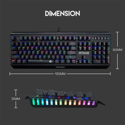 Fantech, Mk884Rgb - Optilux Rgb Optical Switch Mechanical Keyboard