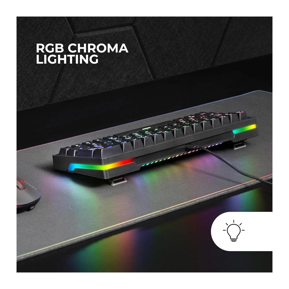 Mars, Gaming Mkminipro, Hot-Swappable Rgb Mechanical 60% Keyboard, Anti-Dust Blue Switches, Software, Us Layout, Available in Different Colors