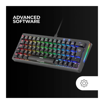 Mars, Gaming Mkminipro, Hot-Swappable Rgb Mechanical 60% Keyboard, Anti-Dust Blue Switches, Software, Us Layout, Available in Different Colors
