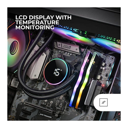 Mars, Gaming Ml-Lcd240, Watercooling Aio 500W Tdp, 2X Fdb Argb Fans, Lcd Temperature Display, Black