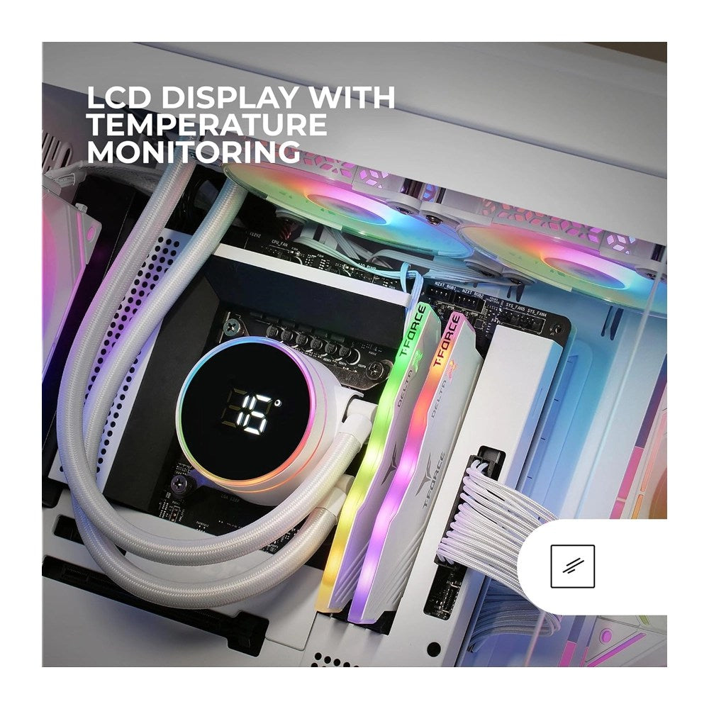 Mars, Gaming Ml-Lcd240, Watercooling Aio 500W Tdp, 2X Fdb Argb Fans, Lcd Temperature Display, White