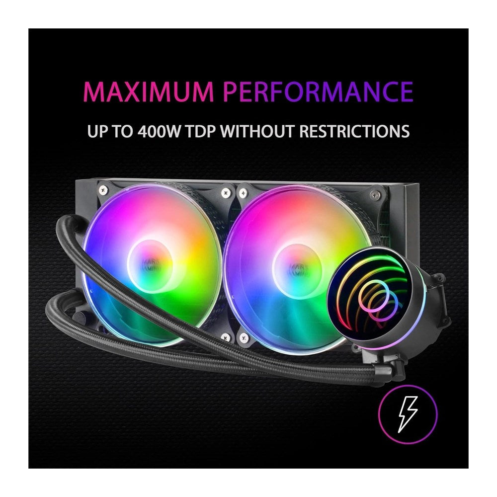 Mars, Gaming Ml-One240 Watercooling Aio, 2X12Cm Frgb Fan, Infinity Mirror, Black