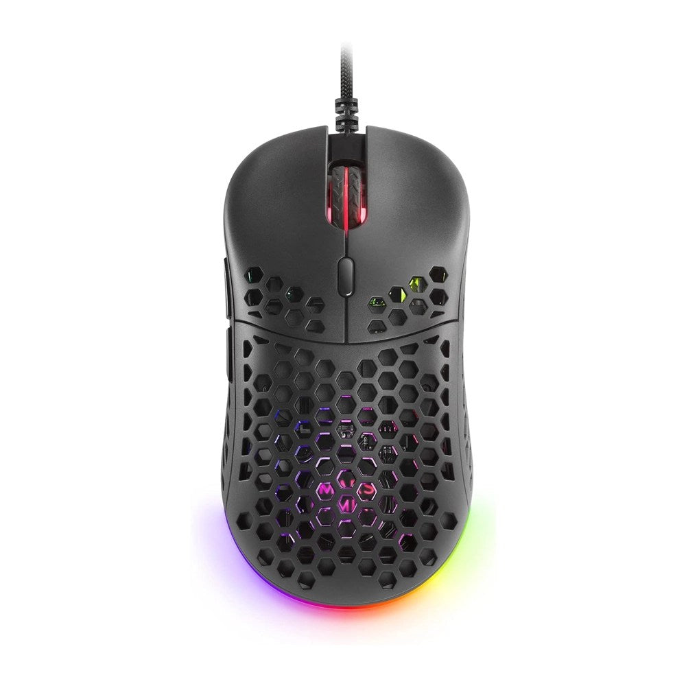 Mars, Gaming Mm55 Black Mouse, 12800Dpi, Extreme-Light 55G, Rgb, Paracord, Soft, Available in Different Colors