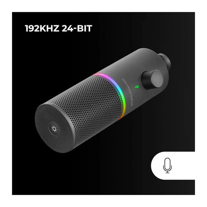 Mars, Gaming Mmic-Xt Ultra-High Def Argb Microphone,?192Khz 24Bit, Arm, Antivib+ Metal Filter, Usb, Black