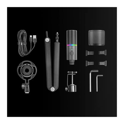 Mars, Gaming Mmic-Xt Ultra-High Def Argb Microphone,?192Khz 24Bit, Arm, Antivib+ Metal Filter, Usb, Black