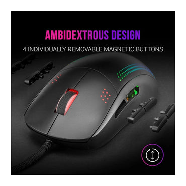 Mars, Gaming Mmpro Mouse, Ultralight, 32000Dpi, Rgb, Feather, Ambidextrous, Available in Different Colors