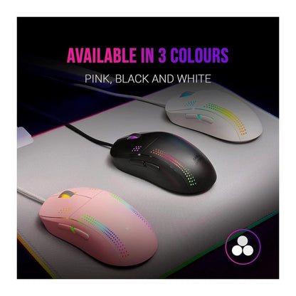 Mars, Gaming Mmpro Mouse, Ultralight, 32000Dpi, Rgb, Feather, Ambidextrous, Available in Different Colors