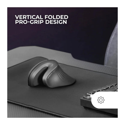 Mars, Gaming Mmw-Ergopro, Vertical Ergonomic Wireless Mouse, Folded Design, 3200Dpi Optical Sensor, Huano Switches, Black