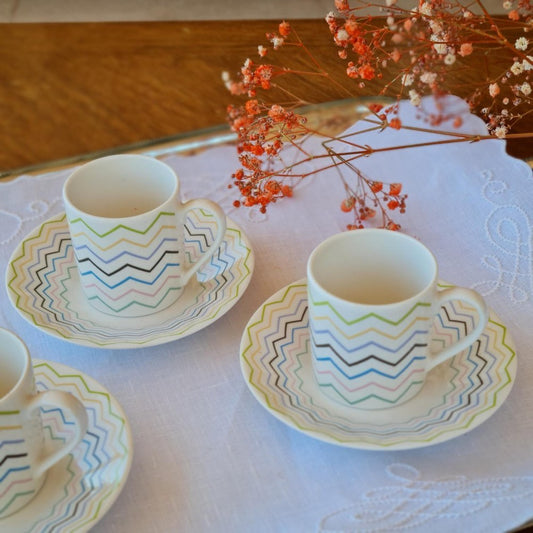 La Perla, New Bone China Coffee 6 Cups 90Cc With Saucers In Gift Box